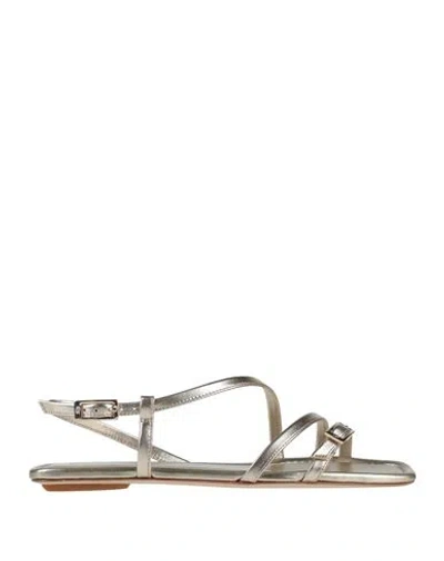 Stuart Weitzman Woman Sandals Platinum Size 7.5 Synthetisches Material In Gray