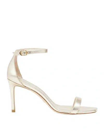 Stuart Weitzman Woman Sandals Platinum Size 8 Leather In Grey