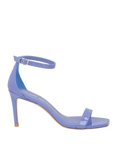 Stuart Weitzman Woman Sandals Purple Size 5.5 Leather In Black
