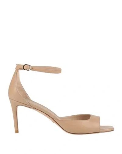 Stuart Weitzman Woman Sandals Sand Size 10.5 Leather In Brown