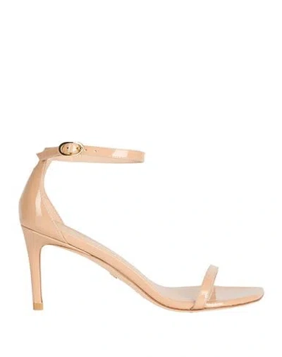 Stuart Weitzman Sandalen Aus Lackleder 85mm In Adobe Beige