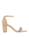 Stuart Weitzman Woman Sandals Sand Size 12 Soft Leather In Beige