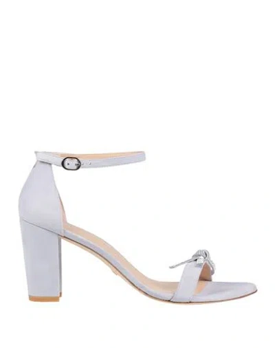 Stuart Weitzman Woman Sandals Sky Blue Size 10.5 Leather