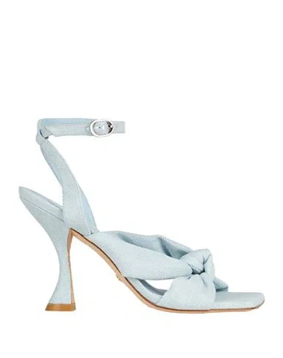 STUART WEITZMAN STUART WEITZMAN WOMAN SANDALS SKY BLUE SIZE 7 TEXTILE FIBERS