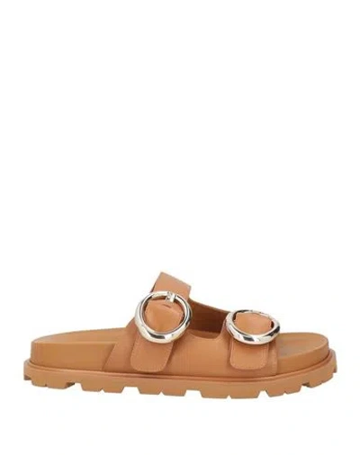 STUART WEITZMAN STUART WEITZMAN WOMAN SANDALS TAN SIZE 7.5 CALFSKIN