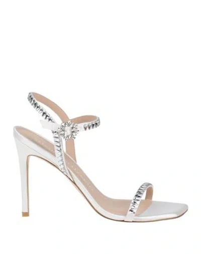 Stuart Weitzman Woman Sandals White Size 7 Textile Fibers
