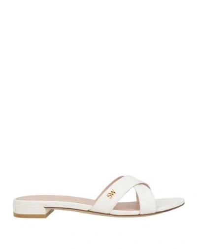 Stuart Weitzman Woman Sandals White Size 7.5 Soft Leather