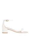 Stuart Weitzman Woman Sandals White Size 10.5 Soft Leather In White