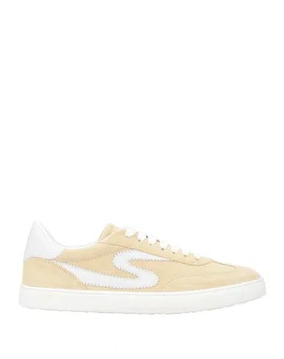 Stuart Weitzman Woman Sneakers Cream Size 7.5 Leather In Multi