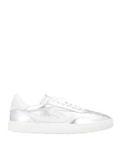 Stuart Weitzman Woman Sneakers Silver Size 7.5 Leather