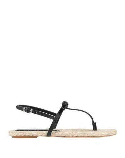 Stuart Weitzman Woman Thong Sandal Black Size 7.5 Leather