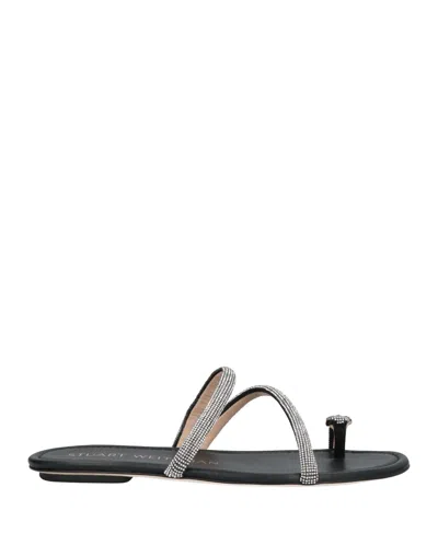 Stuart Weitzman Toe Strap Sandals In Black