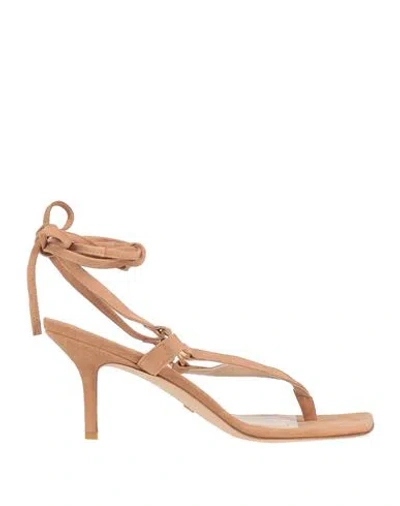 Stuart Weitzman Woman Sandals Camel Size 9.5 Soft Leather In Beige