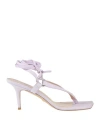 Stuart Weitzman Woman Toe Strap Sandals Lilac Size 7.5 Soft Leather In Purple