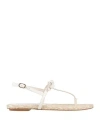 Stuart Weitzman Woman Thong Sandal Off White Size 7.5 Leather In Neutral