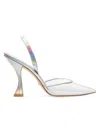 Stuart Weitzman Women's 100mm X-curve Slingback Pumps In Silver