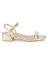 Stuart Weitzman Dancer Demipearl Sandal In Platino
