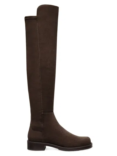 Stuart Weitzman Women's 5050 Bold 40mm Suede & Garbadine Boots In Hickory