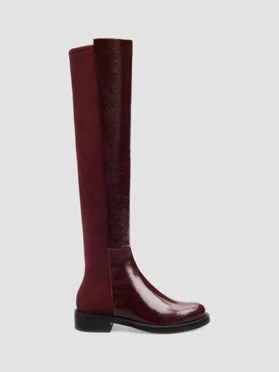 Stuart Weitzman Women's 5050 Gisele Suede & Leather Tall Boots In Burgundy