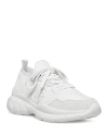 Stuart Weitzman 5050 Stretch Knit Chunky Runner Sneakers In White