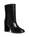 Stuart Weitzman Strut Mixed Leather Ankle Booties In Black