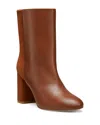 Stuart Weitzman Strut Mixed Leather Ankle Booties In Bridle Brown