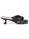 Stuart Weitzman Playa 50 Knot Kitten Heel Sandal In Black