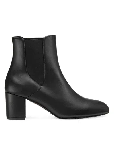 Stuart Weitzman Yuliana 60 Leather Chelsea Boots In Black