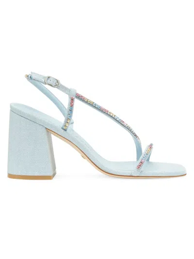 Stuart Weitzman 85mm Soiree Crystal Square-toe Sandal In Multi