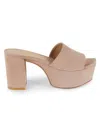 Stuart Weitzman Women's 95mm Block-heel Suede Platform Sandals In Fawn