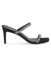 Stuart Weitzman Women's Aleena Royale Crystal Embellished Suede Slide Sandals In Black