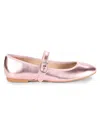 STUART WEITZMAN WOMEN'S ALICE METALLIC LEATHER BALLET FLATS