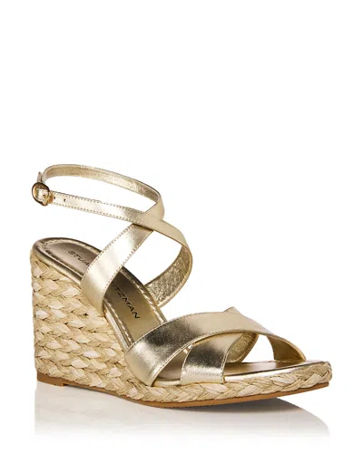 Stuart Weitzman Women's Alyssa Espadrille Wedge Sandals In Gold