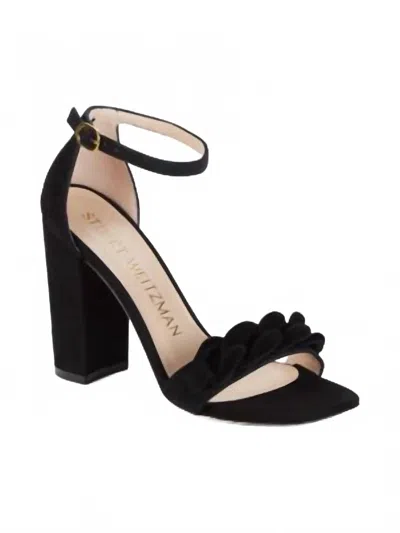 Stuart Weitzman Women's Amelina Chain Suede Sandals In Black