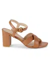 Stuart Weitzman Women's Analeigh 75 Leather Heel Sandals In Tan