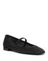Stuart Weitzman Women's Arabella Crystal-embellished Mesh Flats In Black