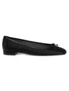 Stuart Weitzman Women's Arabella Leather-trimmed Mesh Ballet Flats In Black