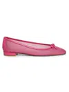 Stuart Weitzman Women's Arabella Leather-trimmed Mesh Ballet Flats In Purple