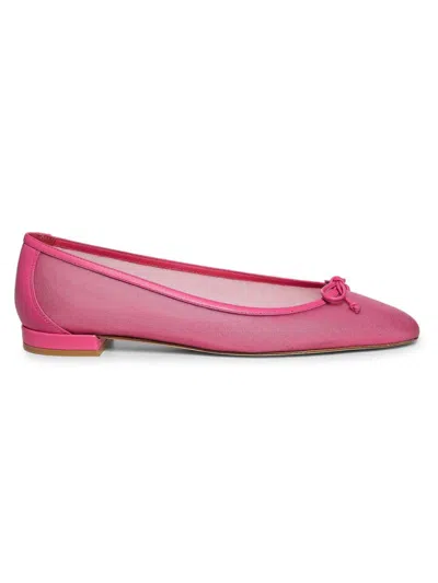 Stuart Weitzman Women's Arabella Leather-trimmed Mesh Ballet Flats In Purple