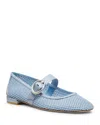 Stuart Weitzman Arabella Net Mary Jane Ballerina Flats In Cielo