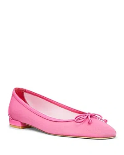 Stuart Weitzman Women's Arabella Mesh Bow Ballet Flats In Pink