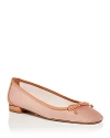 Stuart Weitzman Women's Arabella Mesh Bow Ballet Flats In Ginger