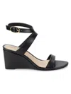 STUART WEITZMAN WOMEN'S AVENUE LEATHER WEDGE SANDALS