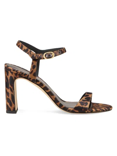 Stuart Weitzman Women's Babette 85mm Leopard Block-heel Sandals In Animal Print