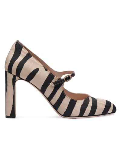 Stuart Weitzman Babette 85mm Zebra-print Mary Janes In Multi
