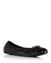 Stuart Weitzman Bardot Lambskin Bow Ballerina Flats In Black