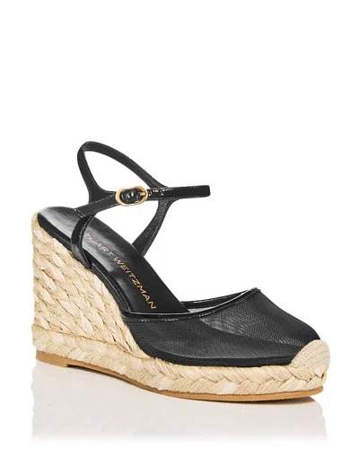 Stuart Weitzman Women's Bareitall Espadrille Wedges In Black