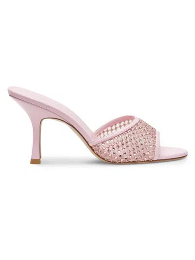 Stuart Weitzman 85mm Bareitall Mesh And Leather Sandals In Pink