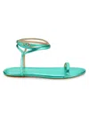 Stuart Weitzman Women's Barely Metallic Leather Ankle Loop Flat Sandals In Capri