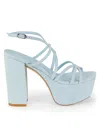 Stuart Weitzman Barelythere Square High Platform Sandal In Light Blue